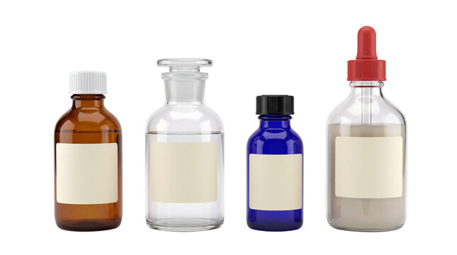 reagent bottle PNG set , white background as transparent