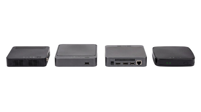 set top box PNG set , white background as transparent