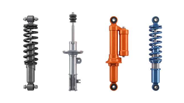 shock absorber PNG set , white background as transparent