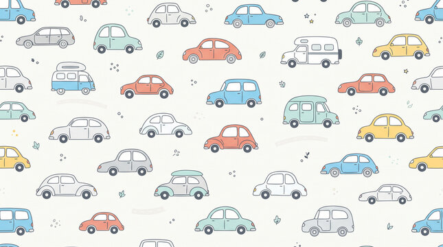 seamless pattern with car icons