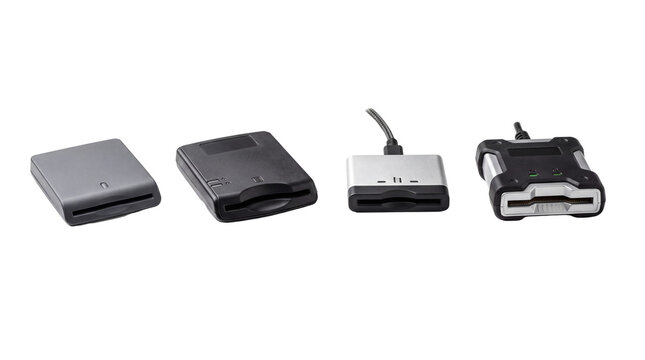 smart card reader PNG set , white background as transparent