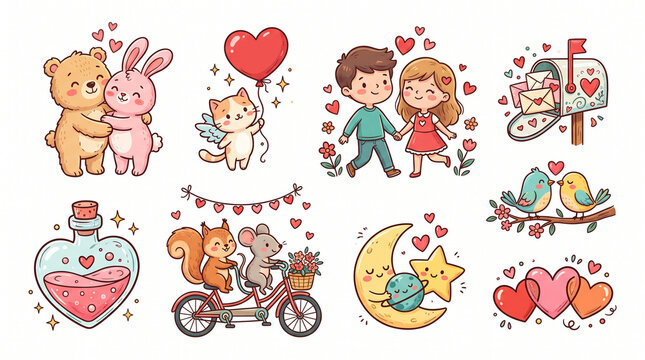 set of vector love icons