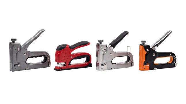 staples gun PNG set , white background as transparent