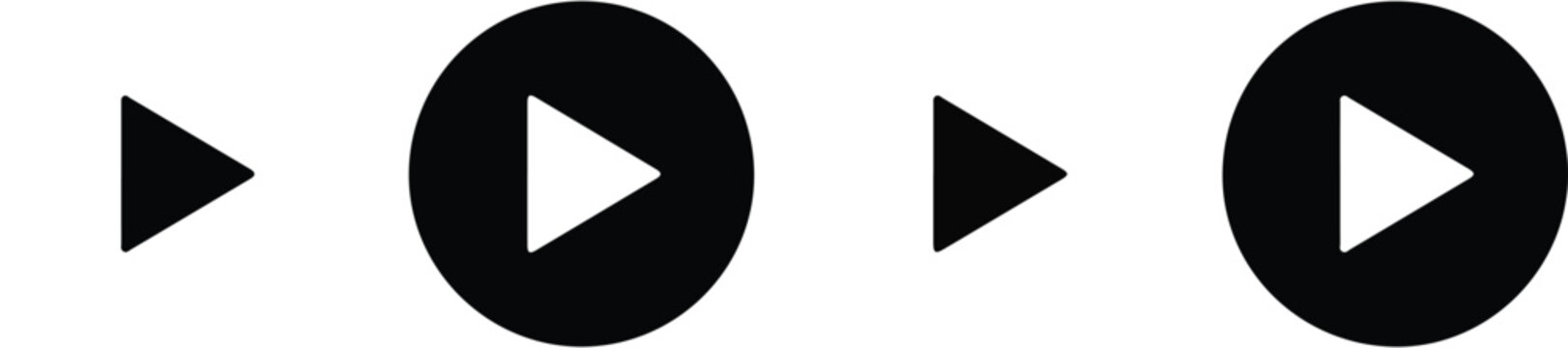 Stylized play and pause button icons with circular outline and directional arrows.