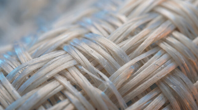 Polypropylene woven texture in soft beige and blue tones  