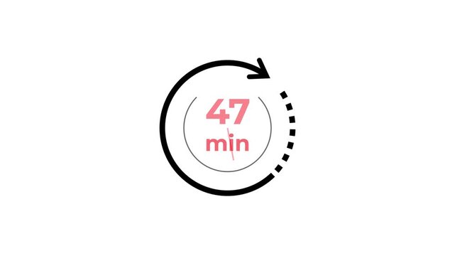 Countdown Timer Animated Graphic with Circular Progress and Number 47