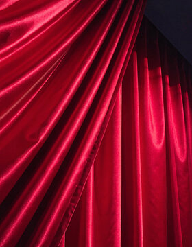 Red Silk Satin Curtain Luxury Background Texture