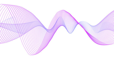 Abstract purple wave background, flowing digital line art, violet frequency sound waves, minimalist tech graphic for web design © ClipNova