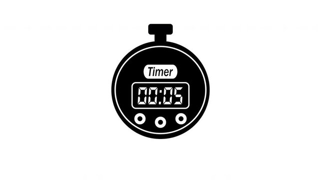 0 To 30 Seconds Analog Timer Animation Count up On Stopwatch Base Over Transparent background, 4K Animation.