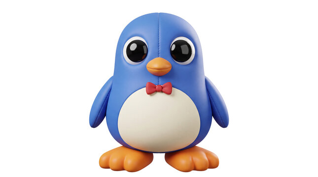 Funny Blue Penguin Avatar Character For Playful Digital Media Projects