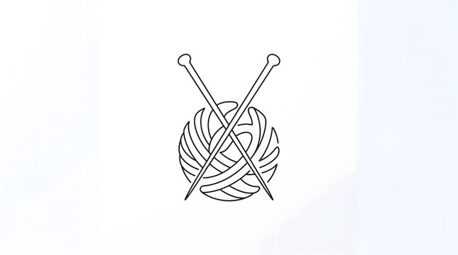 Knitting hobby icon graphic resource minimal line art