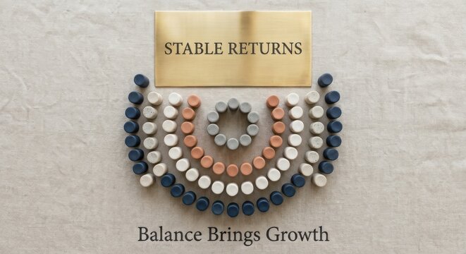 Arranged Cylinders Symbolizing Stable Investment Returns and Growth