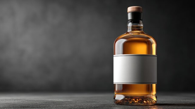 Blank whiskey bottle label mockup