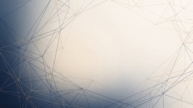 Minimal matte paper thin line network background in deep navy, warm cream and muted gold with generous copy space