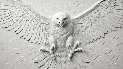 Obraz premium Embossed Eagle Relief Wallpaper