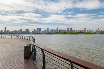 Fototapeta premium Summer Scenery of East Lake Scenic Area, Wuhan