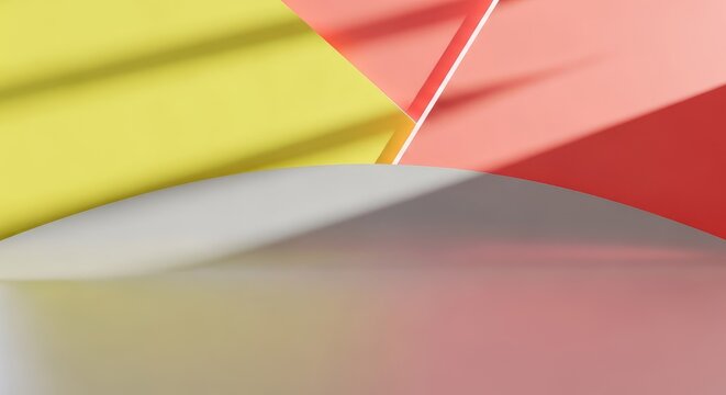 A bright, empty, geometric background featuring a smooth neutral surface and subtle shadow play, perfect for product presentation or digital design, architecture, studio, digital