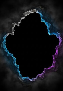 A dramatic, high-contrast image showing a perfectly black void dissolving into deep gray shadows, representing conceptual emptiness and nothingness, pure, shadow, portal