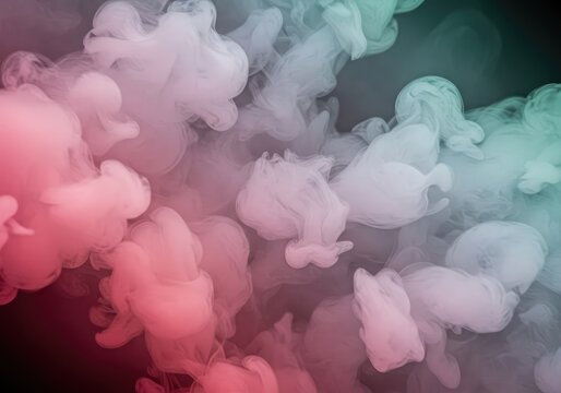 A mesmerizing abstract background featuring flowing gradients of ethereal smoke, transitioning through soft pastel colors and deep atmospheric textures, smooth, pattern, space