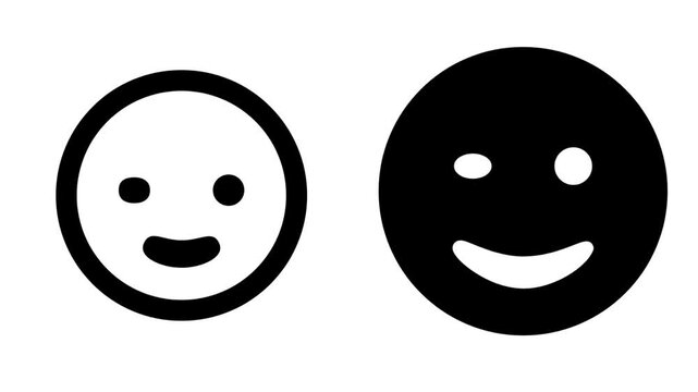 Winking surprised face emoji icons, vector illustration of facial expressions in black and white
