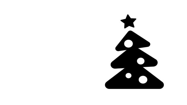 Christmas gift box and decorated pine tree icons set for holiday season design projects