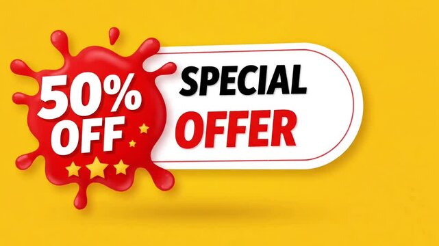 Promotional badge advertising template on white background