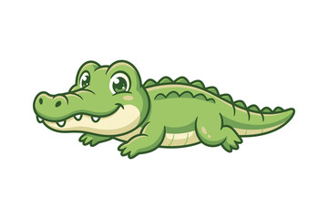 Obraz premium Cute Baby Crocodile Vector Illustration