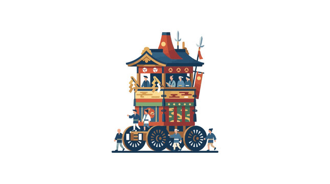 Detailed Kyoto Gion Matsuri festival float design.