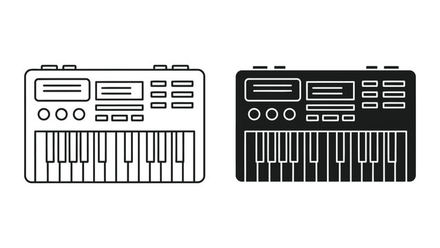 Electronic keyboard synthesizer vector icon