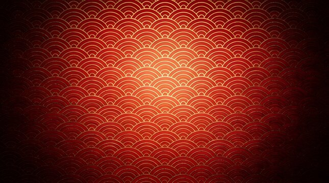 Abstract red background with traditional chinese scale pattern and soft lighting