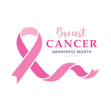 Breast cancer awareness month october vector logo design