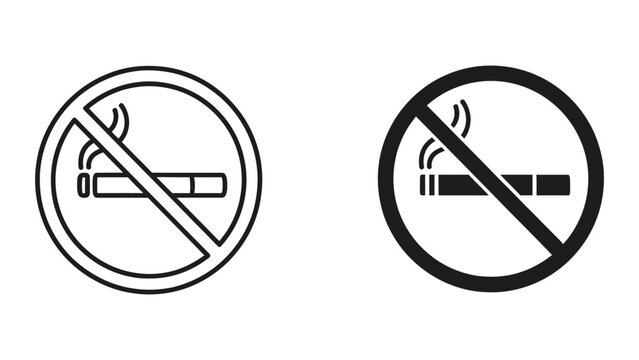 No smoking sign vector icon prohibition and health warning