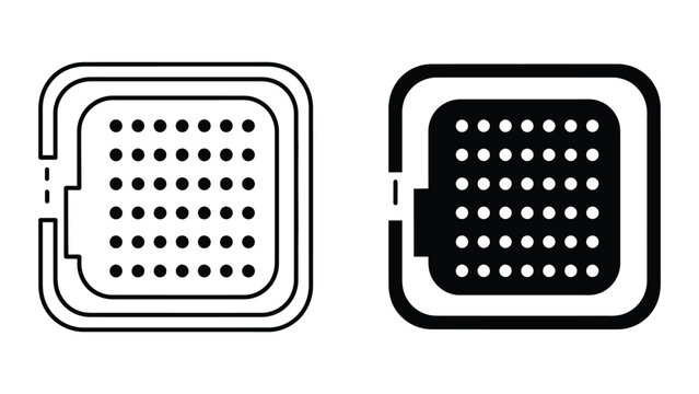 VGA connector vector icon outline and solid fill options