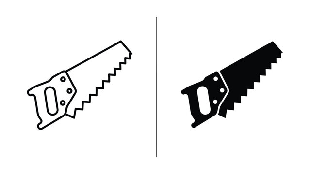 Hand saw tool icon vector graphic