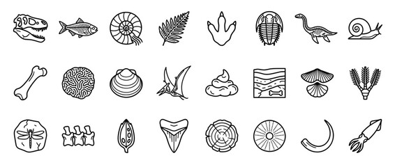Collection of Dinosaur and Fossil Icons © dwi