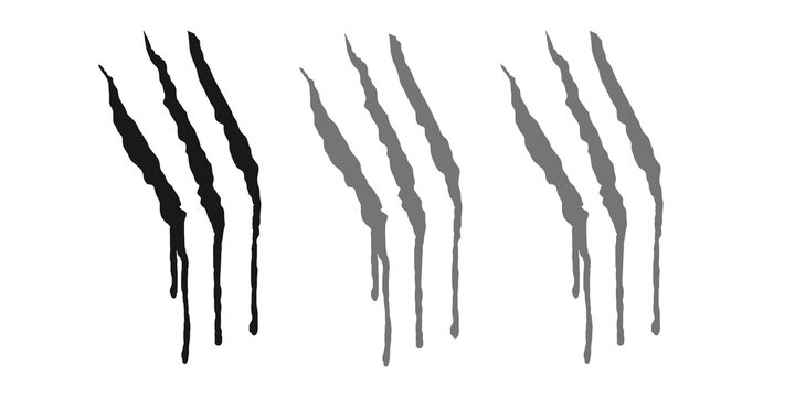 Abstract claw scratch streaks form a vertical repeating pattern with rough ink texture. Black and jagged marks suggest animal talons and sharp slashes. Ideal for grunge backgrounds.