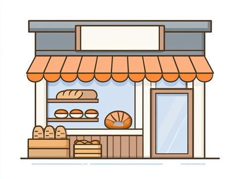 transparent bakery storefront vector illustration