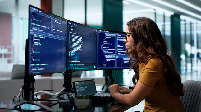 Software Developer Uses Computer
