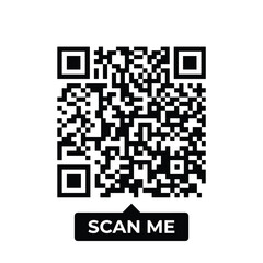 Fototapeta premium Qr code scan me sign design isolated on white background with square matrix pixel code