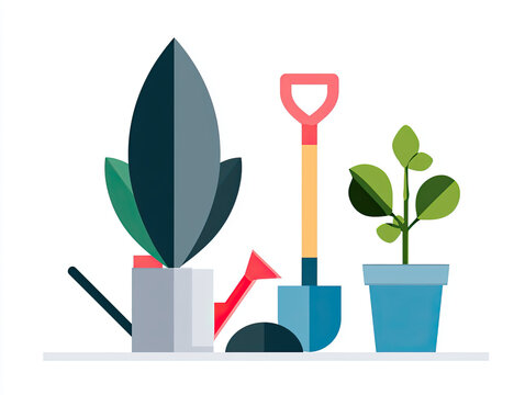 transparent gardening tools vector illustration