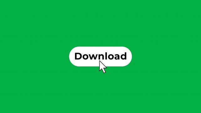 Download Button Mouse Cursor Clicking Animation On Green Screen