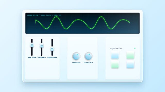 Glossy Digital Audio Synthesizer Interface Animation