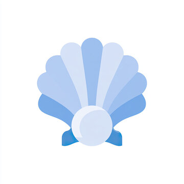 transparent flat vector seashell icon with geometric shapes