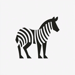 Fototapeta premium transparent zebra flat vector icon geometric silhouette