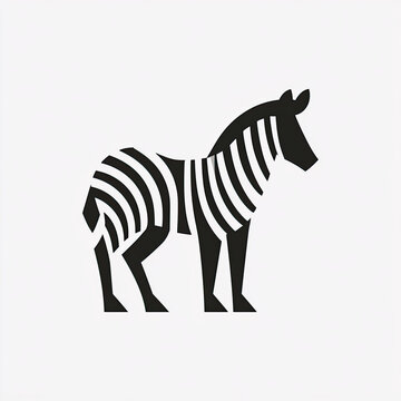 transparent zebra flat vector icon geometric silhouette