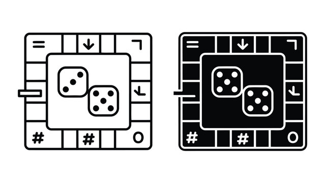 Board game concept with dice on grid vector illustration