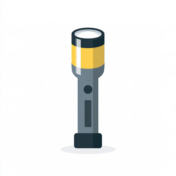 transparent flashlight vector icon with clean geometric shapes