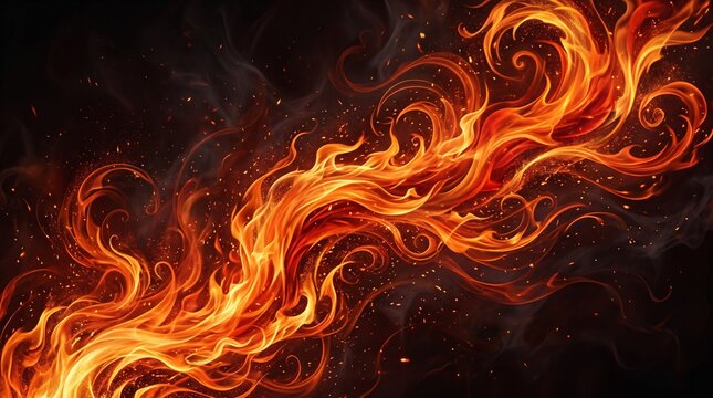 Flowing fire background