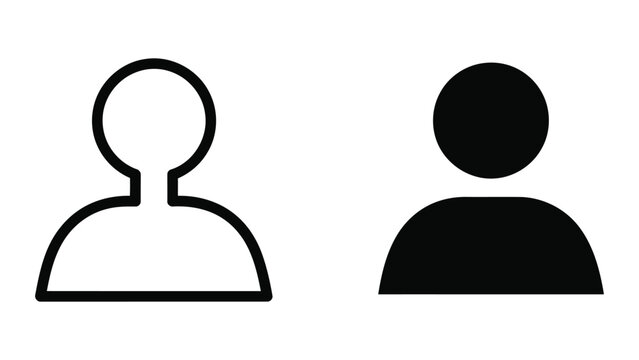 User profile avatar icon set representing account and contact in simple vector illustration