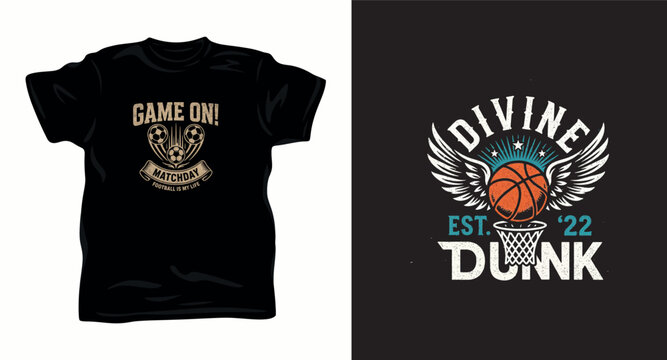 Game on matchday football is my life slogan graphic for t-shirt.